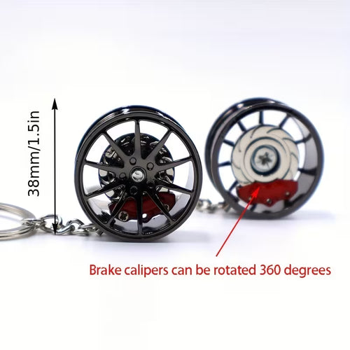 3-in-1 Performance Wheel, Spinning Rotor & Caliper Keychain
