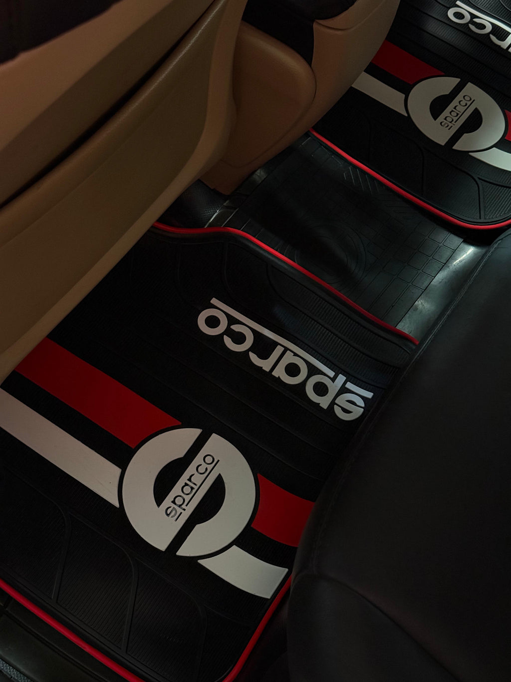 Premium Racing Red Sparco Car Floor mat