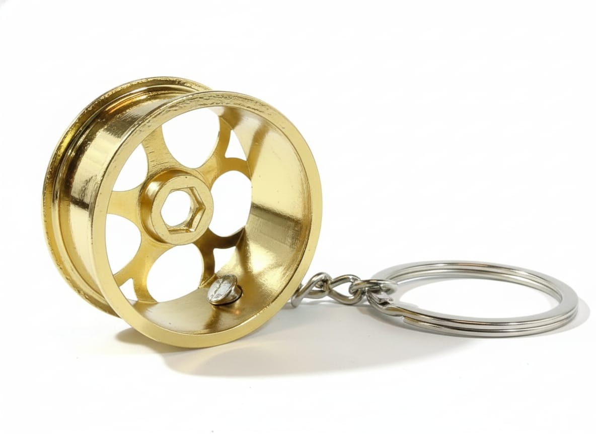 Metal Alloy Wheel Keychain