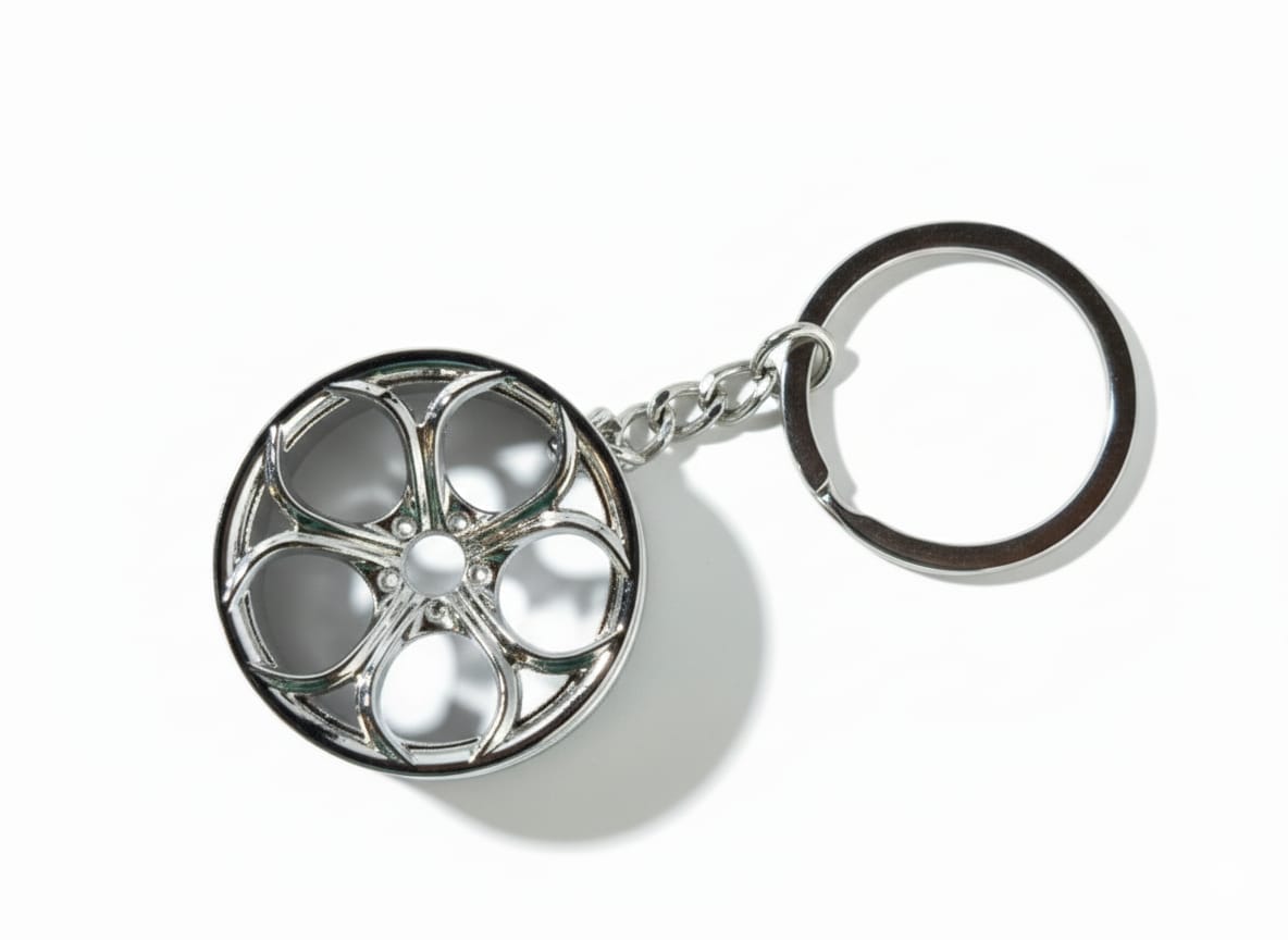 Metal Alloy Wheel Keychain