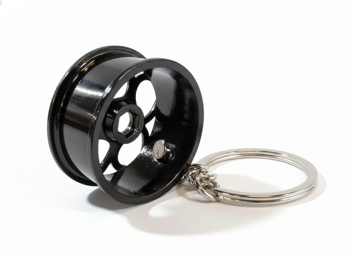 Metal Alloy Wheel Keychain